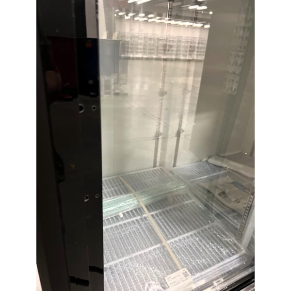 Scratch and Dent Avantco GDS-47-HC 53" Black Sliding Glass Door Merchandiser Refrigerator with LED Lighting