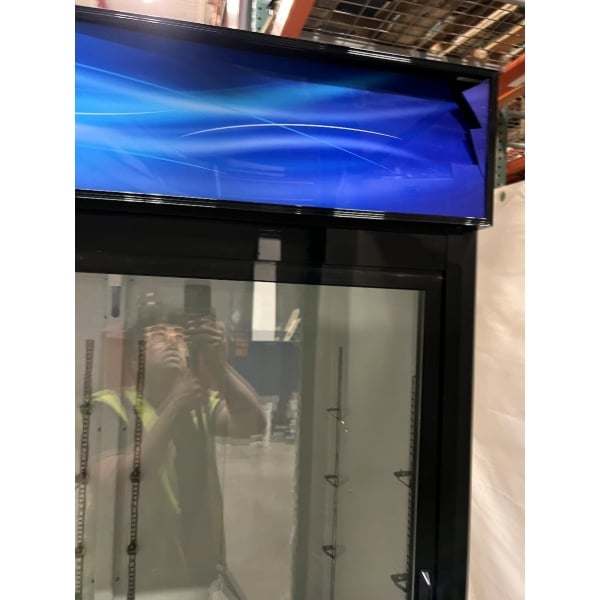 Scratch and Dent Avantco GDS-47-HC 53" Black Sliding Glass Door Merchandiser Refrigerator with LED Lighting