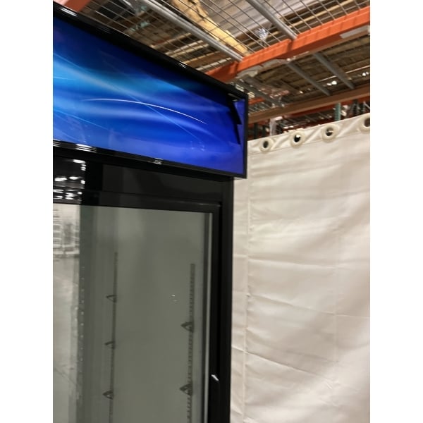 Scratch and Dent Avantco GDS-47-HC 53" Black Sliding Glass Door Merchandiser Refrigerator with LED Lighting