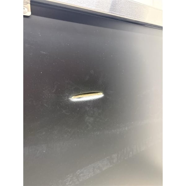 Scratch and Dent Avantco UBB-4G-HC 90" Black Counter Height Glass Door Back Bar Refrigerator with LED Lighting