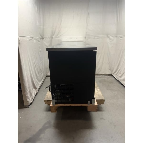 Scratch and Dent Avantco UBB-4G-HC 90" Black Counter Height Glass Door Back Bar Refrigerator with LED Lighting