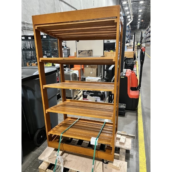 Scratch and Dent Marco Company 31" x 20 3/4" x 60 1/2" Honey Pine Bakery Display Shelving
