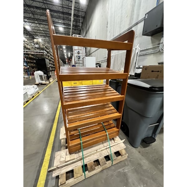 Scratch and Dent Marco Company 31" x 20 3/4" x 60 1/2" Honey Pine Bakery Display Shelving