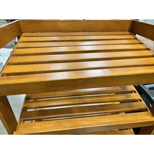 Scratch and Dent Marco Company 31" x 20 3/4" x 60 1/2" Honey Pine Bakery Display Shelving
