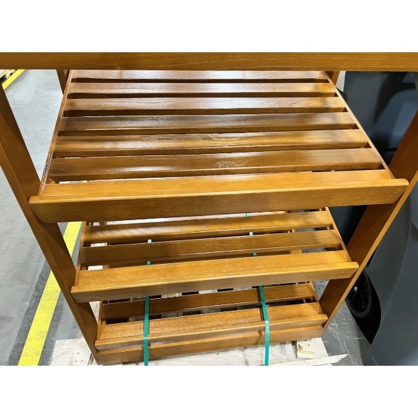 Scratch and Dent Marco Company 31" x 20 3/4" x 60 1/2" Honey Pine Bakery Display Shelving