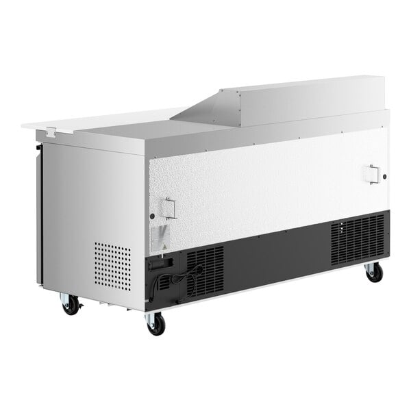 Scratch and Dent Avantco SS-PT-71-12-C 70" 3 Door Stainless Steel Refrigerated Sandwich Prep Table with Workstation and Extra Deep Cutting Board