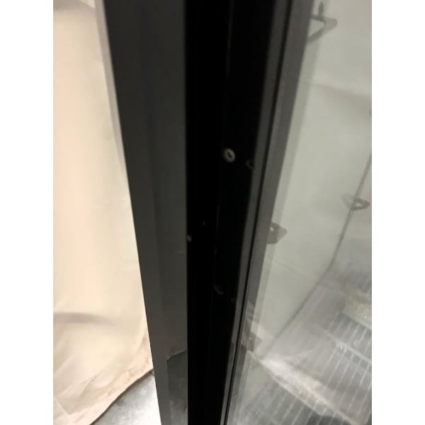 Scratch and Dent Avantco GDS-47-HC 53" Black Sliding Glass Door Merchandiser Refrigerator with LED Lighting