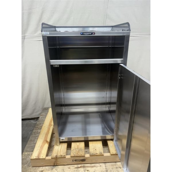 Scratch and Dent Lakeside 4310 Rectangular Stainless Steel Waste Station with Front Access - 26 1/2" x 23 1/4" x 45 1/2"