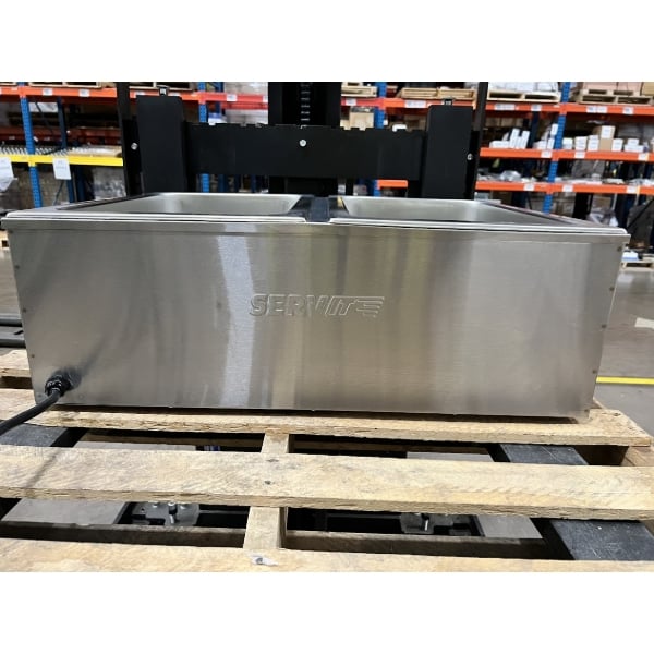 Scratch and Dent ServIt FW200D 12" x 20" Full Size Dual Well Electric Countertop Food Warmer with Digital Controls - 120V, 2000W