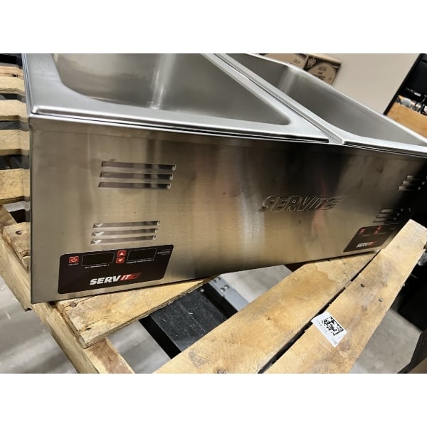 Scratch and Dent ServIt FW200D 12" x 20" Full Size Dual Well Electric Countertop Food Warmer with Digital Controls - 120V, 2000W