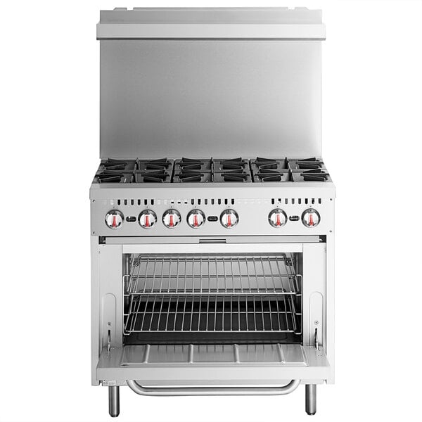 Scratch and Dent Cooking Performance Group S36-N Natural Gas 6 Burner 36" Range with Standard Oven - 210,000 BTU