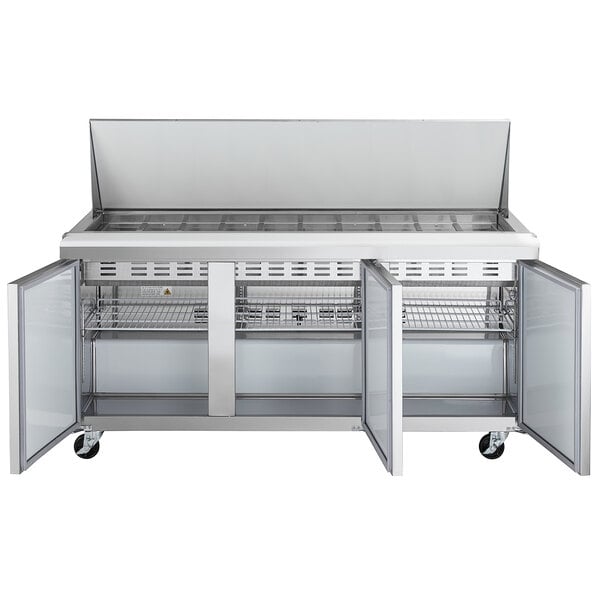 Scratch and Dent Avantco APT-71M-HC 70" 3 Door Mega Top Refrigerated Sandwich Prep Table