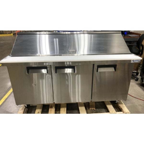 Scratch and Dent Avantco APT-71M-HC 70" 3 Door Mega Top Refrigerated Sandwich Prep Table