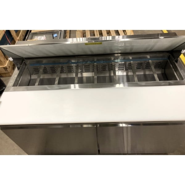 Scratch and Dent Avantco SS-PT-60-HC 60" 2 Door Stainless Steel Refrigerated Sandwich Prep Table