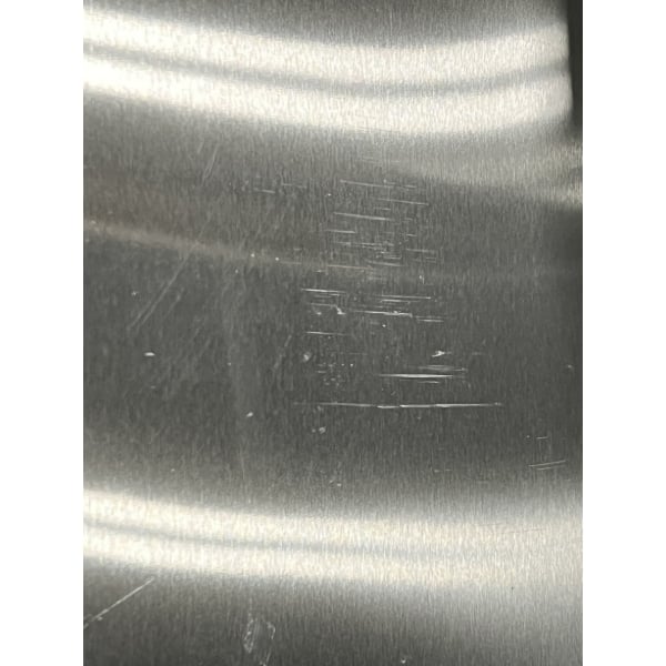 Scratch and Dent Rubbermaid® 1901999 Slim Jim Stainless Steel Black Accent Front Step-On Rectangular Trash Can with Single Rigid Plastic Liner - 96 Qt. / 24 Gallon