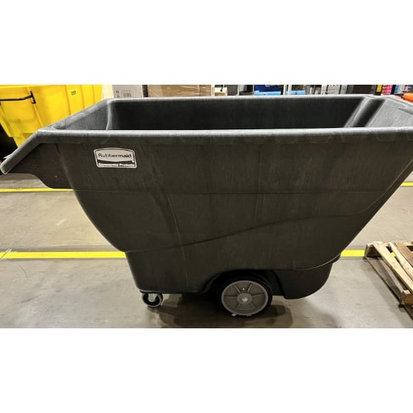 Scratch and Dent Rubbermaid® FG9T1600BLA Black 1.0 Cubic Yard Tilt Truck / Trash Cart (2100 lb.)