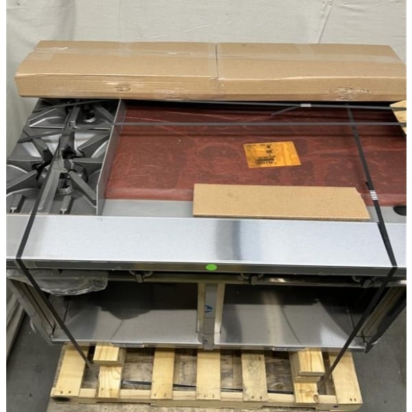 Scratch and Dent U.S. Range U48-2G36SS Natural Gas 2 Burner 48" Range with 36" Manual Griddle and Cabinet Base - 118,000 BTU