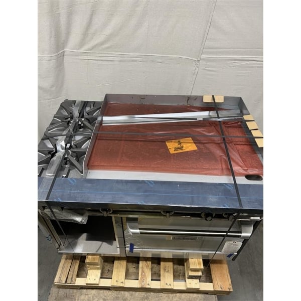 Scratch and Dent U.S. Range U48-2G36RS Natural Gas 2 Burner 48" Range with 36" Manual Griddle, 26" Standard Oven, and Cabinet Base - 156,000 BTU