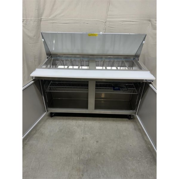 Scratch and Dent Avantco SS-PT-60M-HC 60" 2 Door Mega Top Stainless Steel Refrigerated Sandwich Prep Table