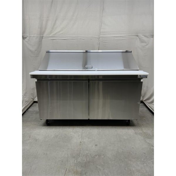 Scratch and Dent Avantco SS-PT-60M-HC 60" 2 Door Mega Top Stainless Steel Refrigerated Sandwich Prep Table