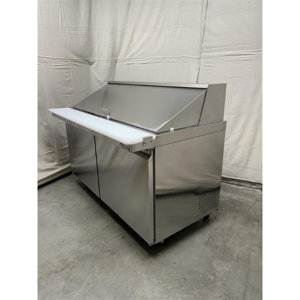 Scratch and Dent Avantco SS-PT-60M-HC 60" 2 Door Mega Top Stainless Steel Refrigerated Sandwich Prep Table