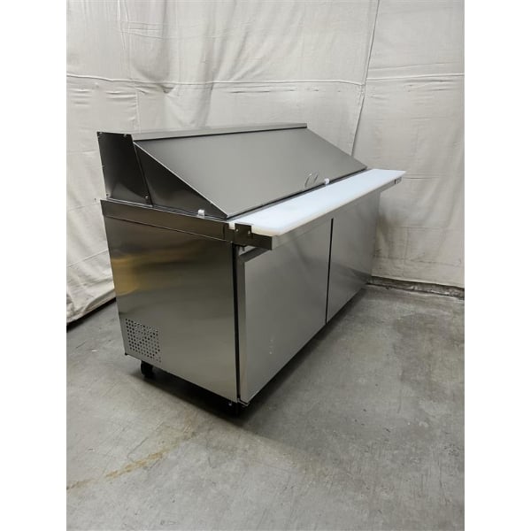 Scratch and Dent Avantco SS-PT-60M-HC 60" 2 Door Mega Top Stainless Steel Refrigerated Sandwich Prep Table