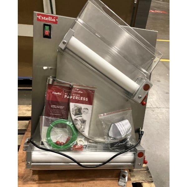 Scratch and Dent Estella EDS18D 18" Countertop Two Stage Dough Sheeter - 120V, 1/2 hp