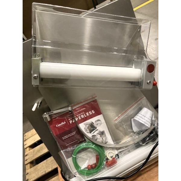 Scratch and Dent Estella EDS18D 18" Countertop Two Stage Dough Sheeter - 120V, 1/2 hp