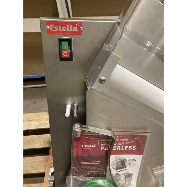 Scratch and Dent Estella EDS18D 18" Countertop Two Stage Dough Sheeter - 120V, 1/2 hp