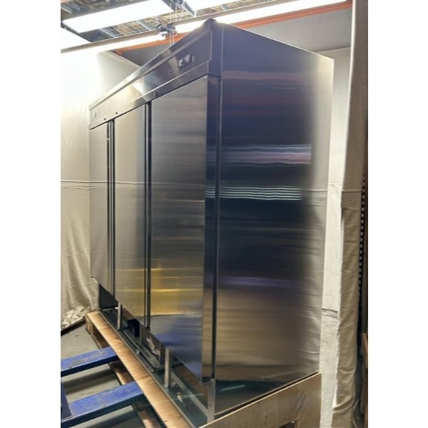 Scratch and Dent Avantco SS-3F-HC 81 5/16" Stainless Steel Solid Door Reach-In Freezer
