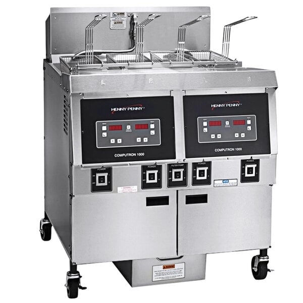 Scratch and Dent Henny Penny OFE-322.03 65 lb. 2-Well Electric Fryer with Computron 1000 Controls - 208V, 3 Phase