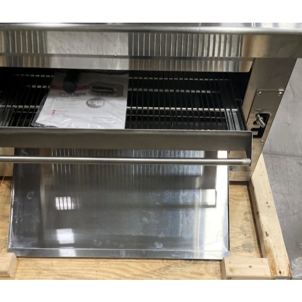 Scratch and Dent Cooking Performance Group S-36-SB-N 36" Natural Gas Infrared Salamander Broiler with 36" Heat Shield and Mounting Brackets - 36,000 BTU