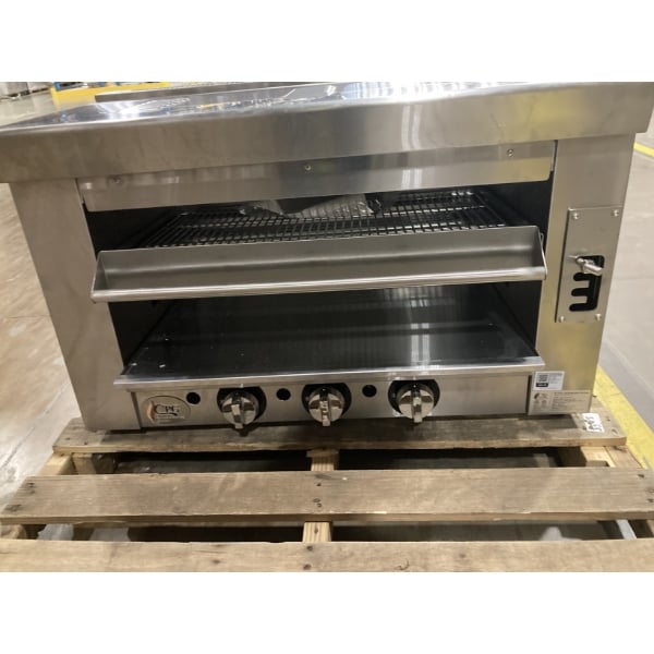 Scratch and Dent Cooking Performance Group S-36-SB-N 36" Natural Gas Infrared Salamander Broiler with 36" Heat Shield and Mounting Brackets - 36,000 BTU
