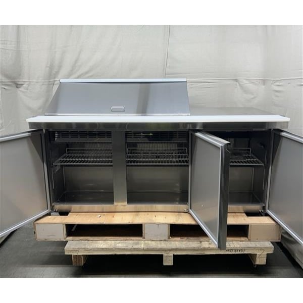 Scratch and Dent Avantco SS-PT-71M-18-HC 70" 3 Door Mega Top Stainless Steel Refrigerated Sandwich Prep Table with Workstation