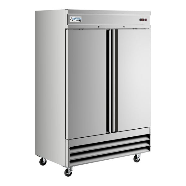 Scratch and Dent Avantco SS-2F-HC 54" Stainless Steel Two Section Solid Door Reach-In Freezer