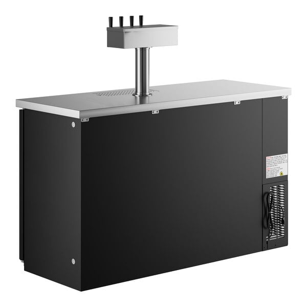 Scratch and Dent Avantco UDD-2-HC Four Tap Kegerator Beer Dispenser - Black, (2) 1/2 Keg Capacity