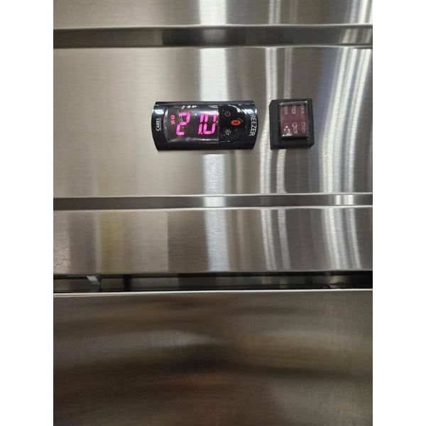 Scratch and Dent Avantco SS-3F-HC 81 5/16" Stainless Steel Solid Door Reach-In Freezer