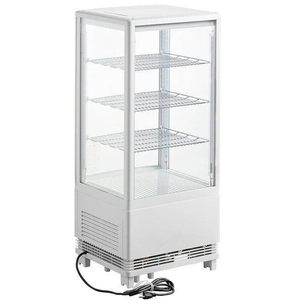 Scratch and Dent Avantco GSM-3-HC White Glass Sided Countertop Display Refrigerator