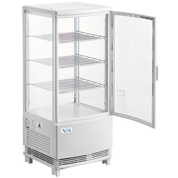 Scratch and Dent Avantco GSM-3-HC White Glass Sided Countertop Display Refrigerator