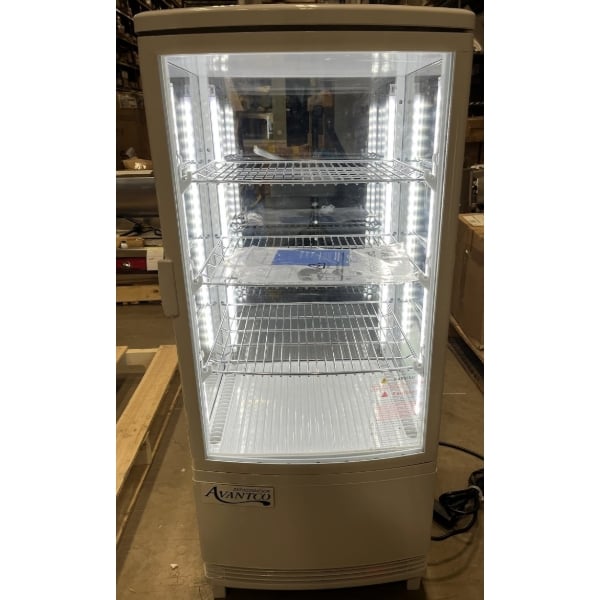 Scratch and Dent Avantco GSM-3-HC White Glass Sided Countertop Display Refrigerator