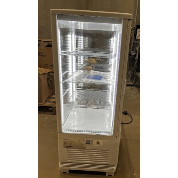Scratch and Dent Avantco GSM-3-HC White Glass Sided Countertop Display Refrigerator