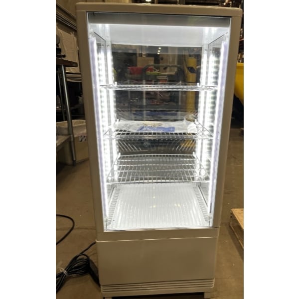 Scratch and Dent Avantco GSM-3-HC White Glass Sided Countertop Display Refrigerator