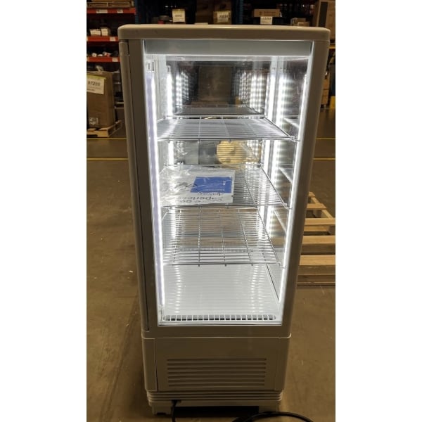 Scratch and Dent Avantco GSM-3-HC White Glass Sided Countertop Display Refrigerator