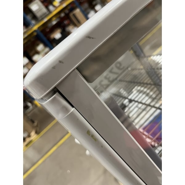Scratch and Dent Avantco GSM-3-HC White Glass Sided Countertop Display Refrigerator