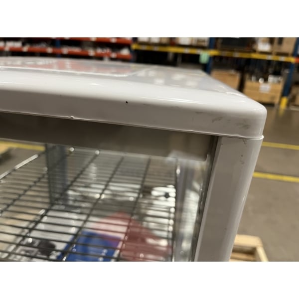 Scratch and Dent Avantco GSM-3-HC White Glass Sided Countertop Display Refrigerator