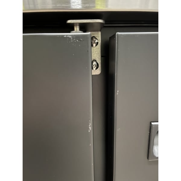 Scratch and Dent Avantco UBB-72-HC 73" Black Counter Height Narrow Solid Door Back Bar Refrigerator with LED Lighting