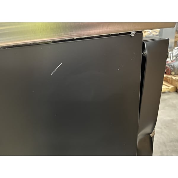Scratch and Dent Avantco UBB-72-HC 73" Black Counter Height Narrow Solid Door Back Bar Refrigerator with LED Lighting