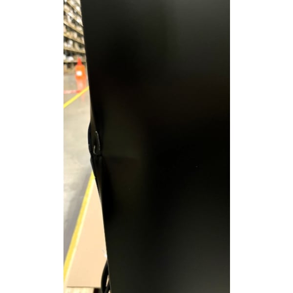 Scratch and Dent Avantco UBB-72-HC 73" Black Counter Height Narrow Solid Door Back Bar Refrigerator with LED Lighting