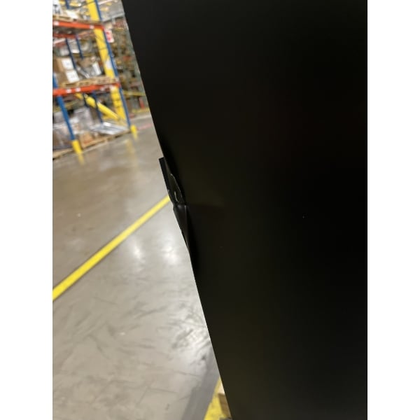 Scratch and Dent Avantco UBB-72-HC 73" Black Counter Height Narrow Solid Door Back Bar Refrigerator with LED Lighting