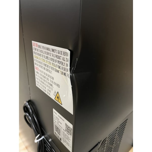 Scratch and Dent Avantco UBB-72-HC 73" Black Counter Height Narrow Solid Door Back Bar Refrigerator with LED Lighting